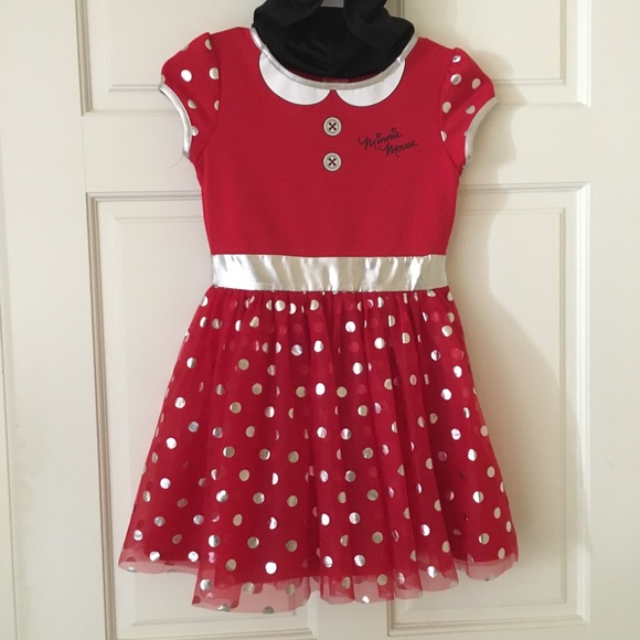 Disney Minnie Mouse (7/8) Halloween Costume or Dress Up Play Red Dress Hooded - Picture 12 of 12